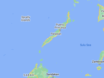 Map showing location of Punang (9.0169, 118.0495)