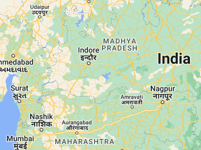 Map showing location of Punāsa (22.23333, 76.4)