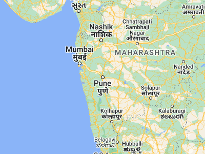 Map showing location of Pune (18.51957, 73.85535)