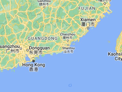 Map showing location of Puning (23.31072, 116.16869)