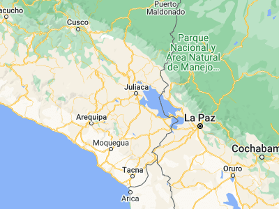 Map showing location of Puno (-15.83333, -70.03333)