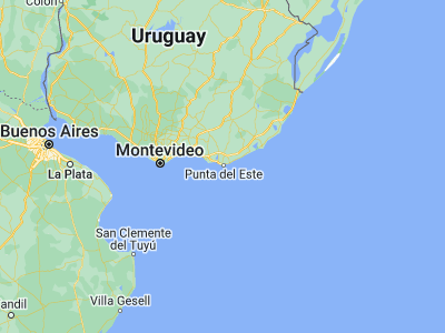 Map showing location of Punta del Este (-34.96667, -54.95)