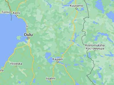Map showing location of Puolanka (64.86667, 27.66667)