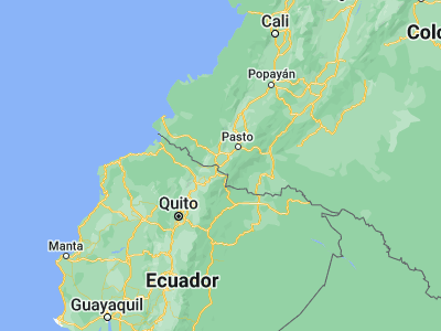 Map showing location of Pupiales (0.87136, -77.64027)