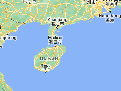 Map showing location of Puqian (20.02627, 110.57754)
