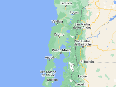 Map showing location of Purranque (-40.91667, -73.16667)