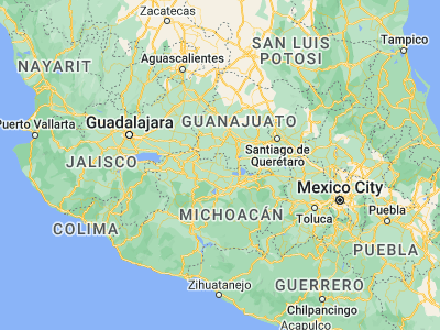 Map showing location of Puruándiro (20.08695, -101.51418)