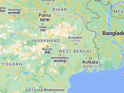 Map showing location of Puruliya (23.33333, 86.36667)