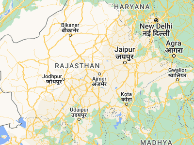 Map showing location of Pushkar (26.49061, 74.55419)