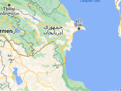 Map showing location of Pushkino (39.45833, 48.545)