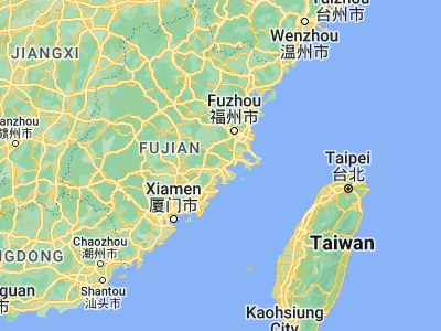 Map showing location of Putian (25.43944, 119.01028)
