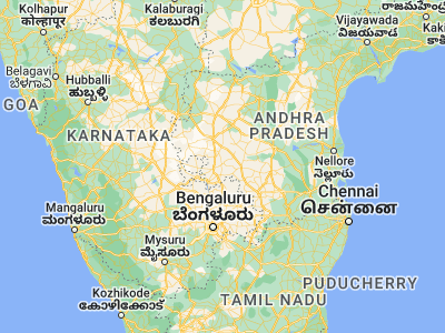 Map showing location of Puttaparthi (14.1652, 77.8117)