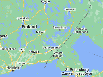 Map showing location of Puumala (61.52728, 28.17495)