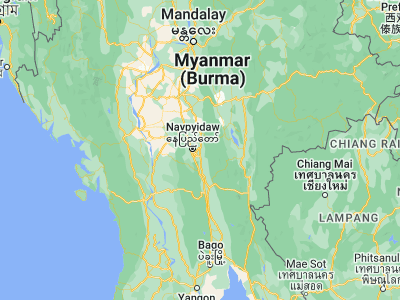 Map showing location of Pyinmana (19.73333, 96.21667)
