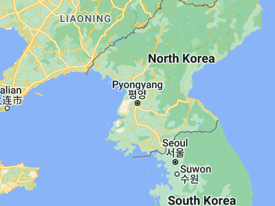 Map showing location of Pyongyang (39.03385, 125.75432)