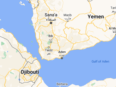 Map showing location of Qa‘ţabah (13.85493, 44.7058)