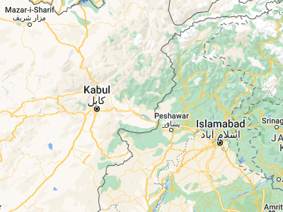 Map showing location of Qal‘ah-ye Shāhī (34.64921, 70.5914)