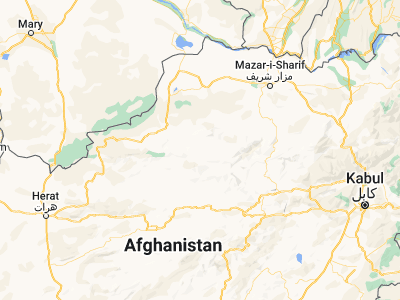 Map showing location of Qal‘ah-ye Shahr (35.54729, 65.5676)