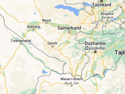 Map showing location of Qamashi Shahri (38.81998, 66.46441)