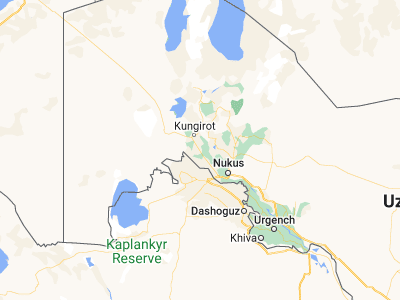 Map showing location of Qanliko’l (42.8395, 59.00093)