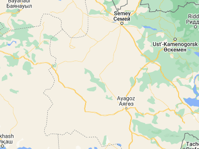 Map showing location of Qaraūyl (48.94509, 79.25502)