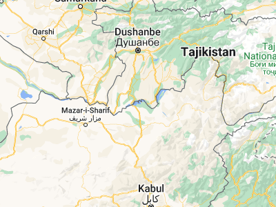 Map showing location of Qarāwul (37.22019, 68.78041)