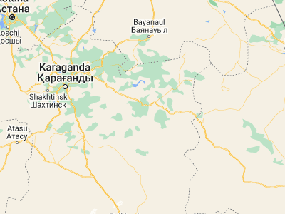 Map showing location of Qarqaraly (49.41287, 75.47286)