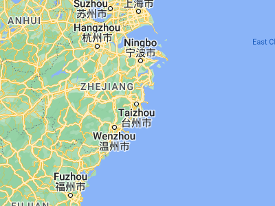 Map showing location of Qiansuo (28.69905, 121.44657)