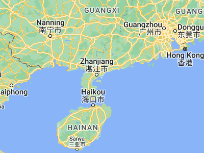 Map showing location of Qiantang (21.23158, 110.61188)