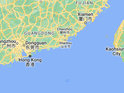 Map showing location of Qianzhan (22.94496, 116.43416)