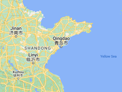Map showing location of Qingdao (36.09861, 120.37194)