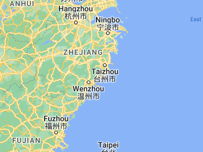 Map showing location of Qinggang (28.25214, 121.28474)
