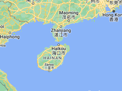 Map showing location of Qiongshan (20.00583, 110.35417)