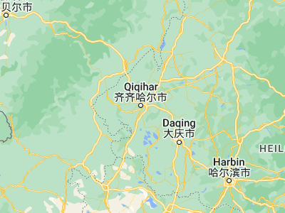 Map showing location of Qiqihar (47.34083, 123.96722)