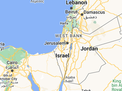 Map showing location of Qiryat Gat (31.60998, 34.76422)