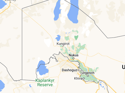 Map showing location of Qo’ng’irot Shahri (43.05207, 58.84596)