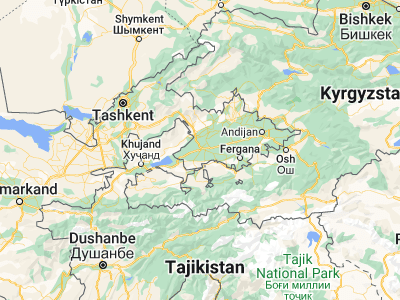 Map showing location of Qo‘qon (40.52861, 70.9425)