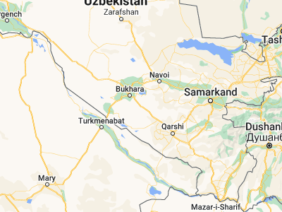 Map showing location of Qorovulbozor (39.50056, 64.79361)
