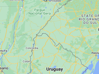 Map showing location of Quaraí (-30.3875, -56.45139)