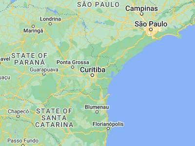 Map showing location of Quatro Barras (-25.36556, -49.07694)