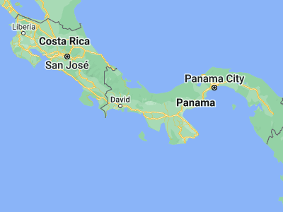 Map showing location of Quebrada Canoa (8.43333, -81.78333)