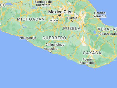 Map showing location of Quechultenango (17.41222, -99.24321)