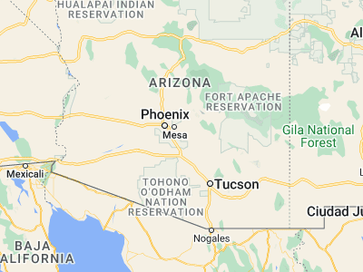 Map showing location of Queen Creek (33.24866, -111.6343)