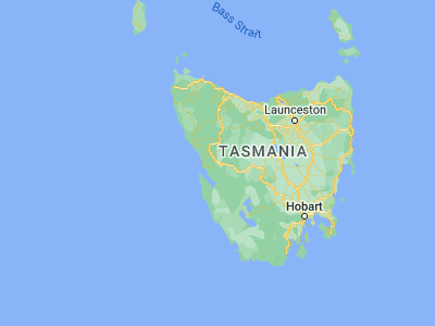 Map showing location of Queenstown (-42.0805, 145.55646)