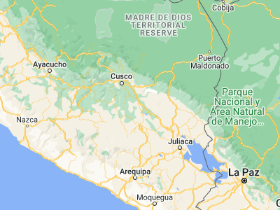 Map showing location of Queromarca (-14.1825, -71.38444)