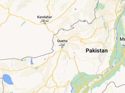 Map showing location of Quetta (30.199, 67.00971)