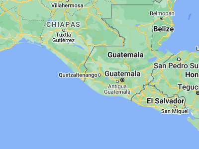 Map showing location of Quetzaltenango (14.83333, -91.51667)