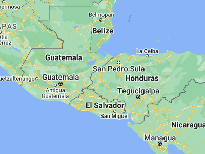 Map showing location of Quezailica (14.88333, -88.73333)