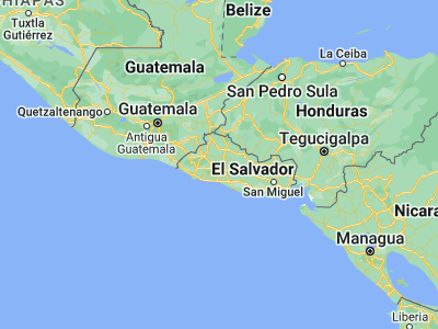 Map showing location of Quezaltepeque (13.835, -89.27444)