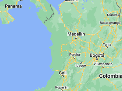 Map showing location of Quibdó (5.69472, -76.66111)